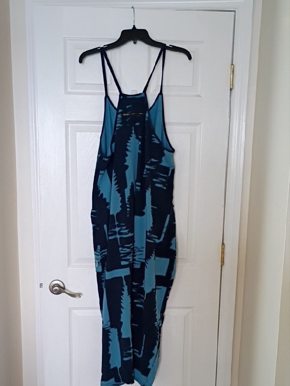 Free People Movement Hot Shot Onesie Teal & Navy Printed, L - Picture 6 of 9